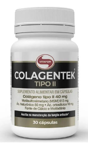 Colagentek Tipo II Vitafor 30 Cáps Ácido Hialurônico S/Sabor