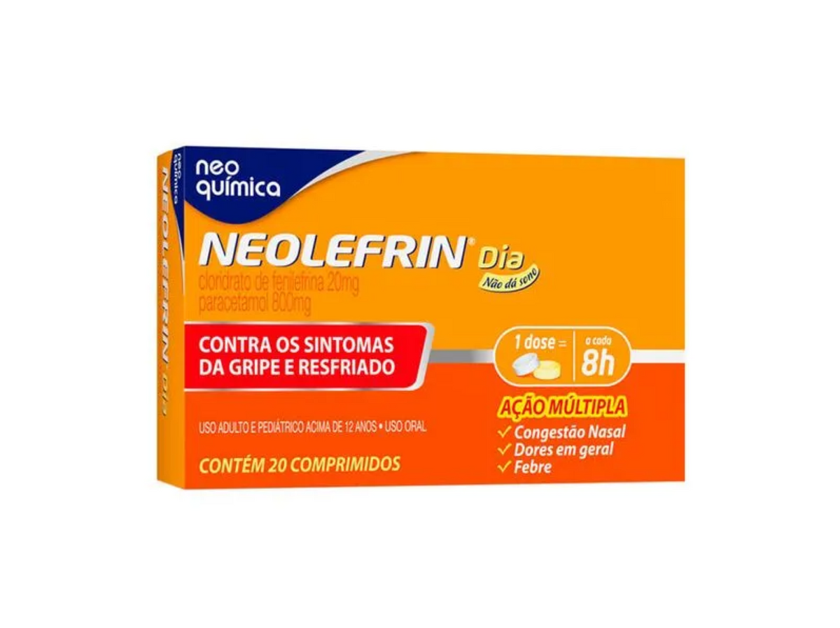 Neolefrin Dia Neo Química 800mg/20mg 20 Comprimidos - Gripe.
