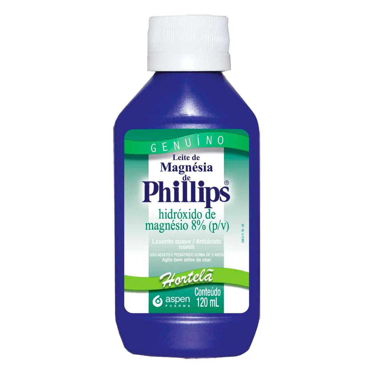 Leite de Magnésia Phillips Hortelã 120ml Hidróxido Magnésio.