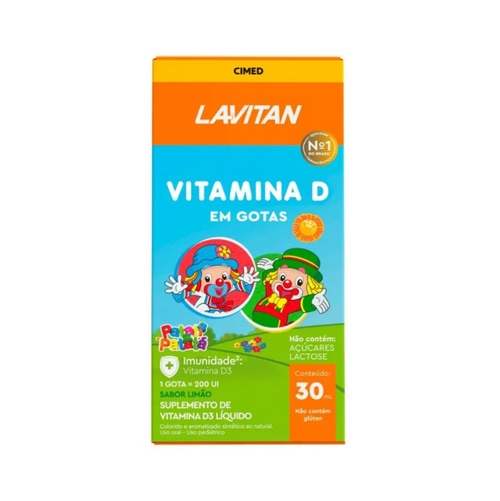 Vitamina D Infantil Lavitan Gotas 30ml Sem Açúcar Suplemento