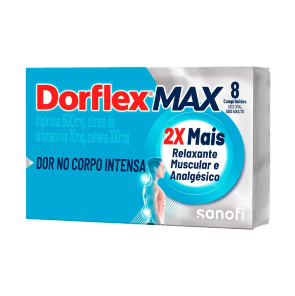 Dorflex Max 8 Comprimidos Analgésico Relaxante Muscular Dor.