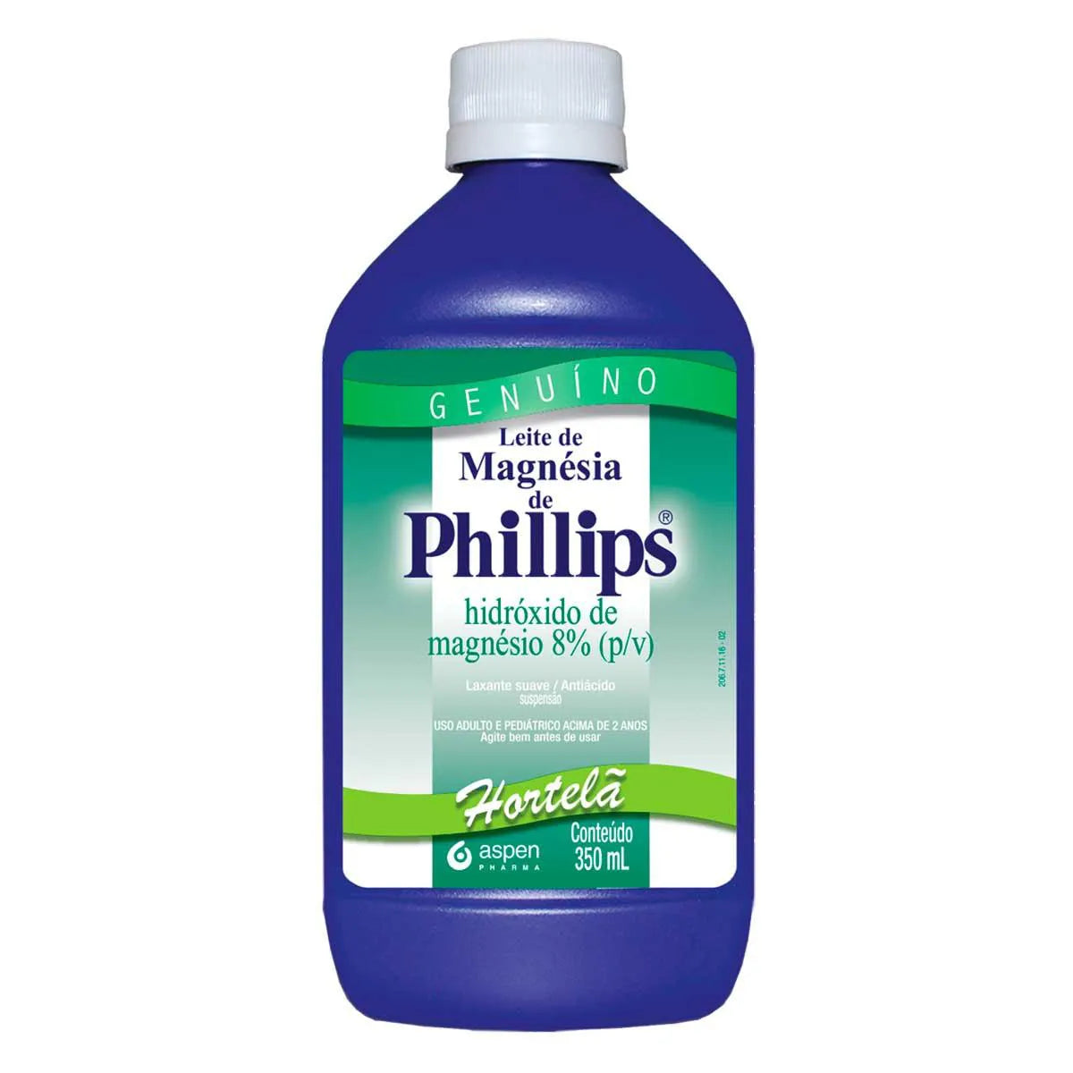 Leite de Magnésia Phillips Hortelã 350ml - Antiácido Laxante