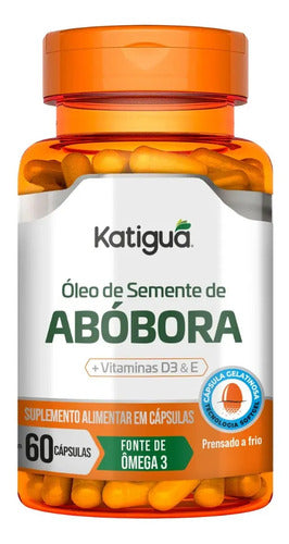 Óleo Semente Abóbora Katiguá Vit D3 E 60 Cápsulas Suplemento