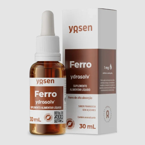 Ferro Ydrosolv Yosen Alta Absorção 30ml Suplemento em Gotas.