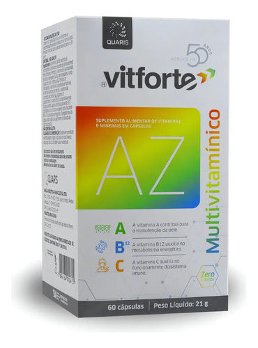 Vitforte A-Z Vitamínico Mineral 60 Cápsulas - Sem Sabor Supl