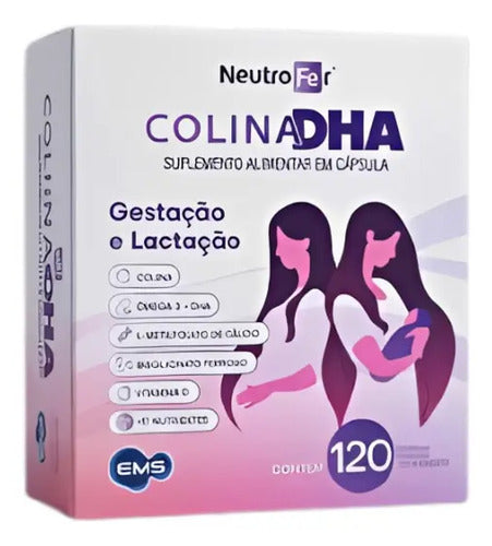 Neutrofer Colina DHA EMS Gestante 120 Cápsulas S/Sabor Supl.