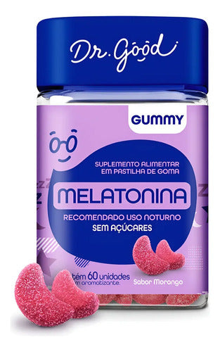 Melatonina Dr Good Fini Goma Morango 60 Unidades Para Dormir