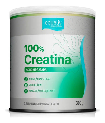 Creatina Monohidratada Equaliv 300g - Pura Segura Sem Sabor.