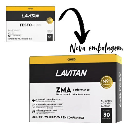 Lavitan ZMA Perform. Zinco Magnésio B6 Boro 30Caps Sem Sabor