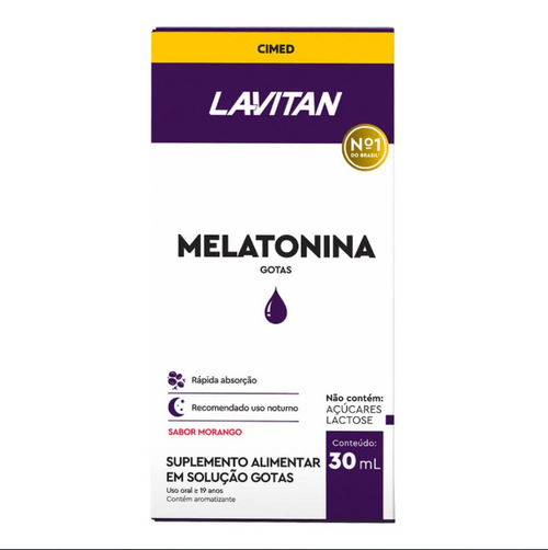 Melatonina Lavitan Gotas 30 ml - Maracujá Sem Açúcares Supl.