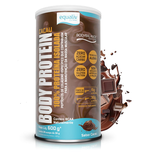 Body Protein Equaliv Cacau 600g Colágeno Aminoácido Proteína