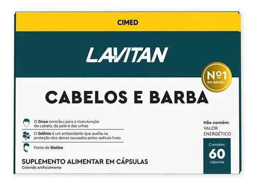 Lavitan - Cabelos e Barba 60 Cápsulas - Suplemento Alimentar