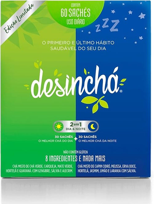 Desinchá Misto Dia Noite 2 em 1 60 Sachês 8 Ingrediente Supl