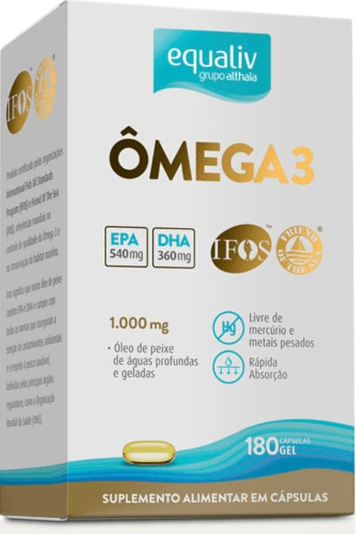 Ômega 3 Equaliv 1000mg Fish Oil - 180 Cápsulas Gel Sem Sabor