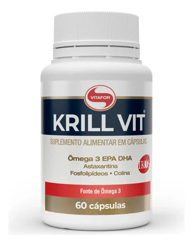Vitafor Krill Vit Ômega3 EPA DHA Óleo Krill 60 Cáps S/ Sabor