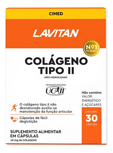 Colágeno Tipo II Lavitan 30 Cáps. Não Hidrolisado Sem Sabor.