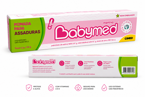 Pomada Babymed Menina Cimed 45 g Prevenção Assaduras em Bebê