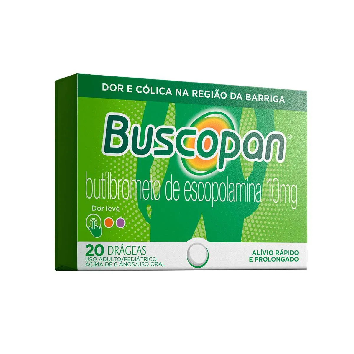 Buscopan 10mg 20 Drágeas - Alívio de Cólicas e Dor Abdominal
