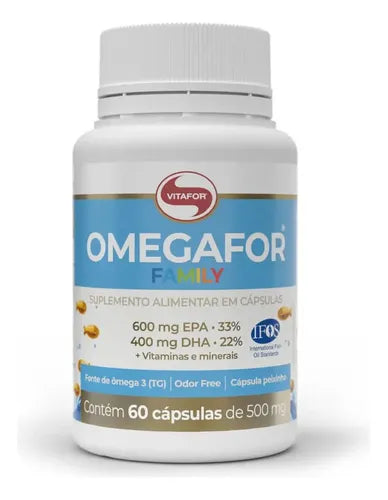 Omegafor Family Vitafor Ômega 3 60 Cápsulas Sem Sabor Neutro