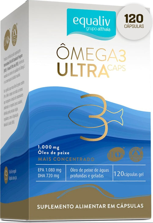 Ômega 3 Ultra Equaliv 1000mg 60 Cápsulas Vitamina E S/Sabor.