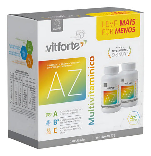 Vitforte Multivitamínico AZ Saúde Energia 120 Comp Sem Sabor