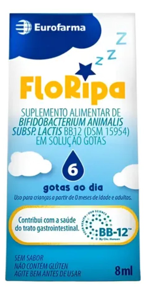 Floripa Gotas Probiótico Infantil 8ml Cólica Bebê Sem Sabor.