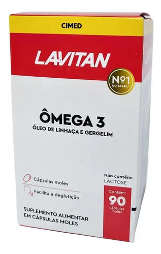Lavitan Ômega 3 Cimed 90 Cáps. Suplemento Alimentar S/ Sabor