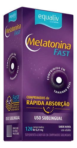 Melatonina Equaliv 120 Comp Sublingual Rápida Absorção Menta