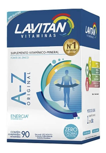 Lavitan A-Z Homem Cimed 90 Comp - Multivitamínico Sem Sabor.