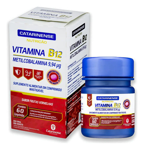 Vitamina B12 Catarinense 60 Comp Mastigável Frutas Vermelhas