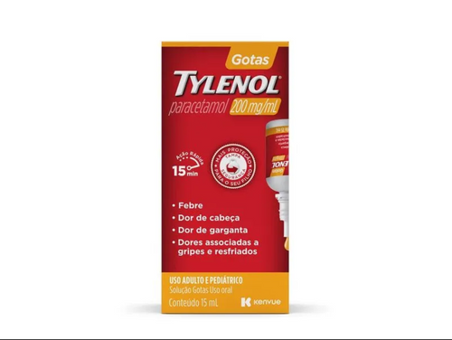 Tylenol Gotas 15ml Paracetamol Analgésico e Antitérmico Uso.